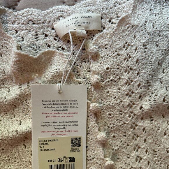 Sezane Noelie Cardigan Cream - Size S - Picture 4 of 6